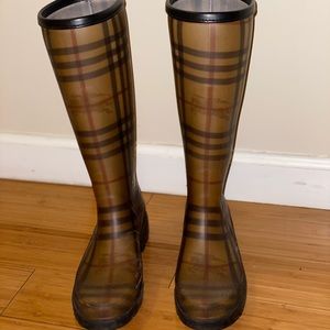 Burberry Haymarket Check Rain Boots.